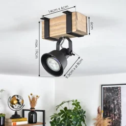 Luminaires Scandinaves-hofstein Plafonnier Safari Écru, Noir, 1 lumière