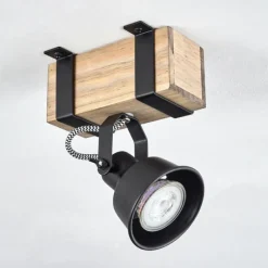 Luminaires Scandinaves-hofstein Plafonnier Safari Écru, Noir, 1 lumière