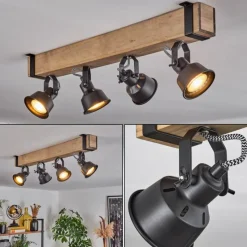 Luminaires Scandinaves-hofstein Plafonnier Safari Écru, Noir, 4 lumières