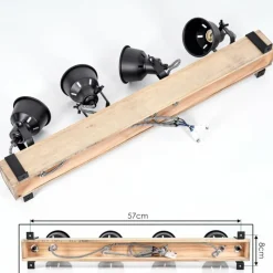 Luminaires Scandinaves-hofstein Plafonnier Safari Écru, Noir, 4 lumières