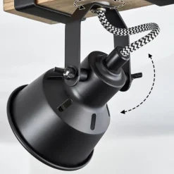 Luminaires Scandinaves-hofstein Plafonnier Safari Écru, Noir, 2 lumières