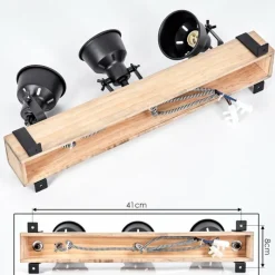 Luminaires Scandinaves-hofstein Plafonnier Safari Écru, Noir, 3 lumières