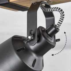 Luminaires Scandinaves-hofstein Plafonnier Safari Écru, Noir, 3 lumières