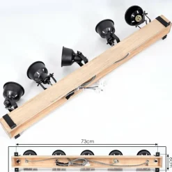 Luminaires Scandinaves-hofstein Plafonnier Safari Écru, Noir, 5 lumières