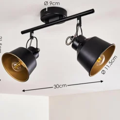 Lampes Industrielles-hofstein Plafonnier Safari Noir, 2 lumières