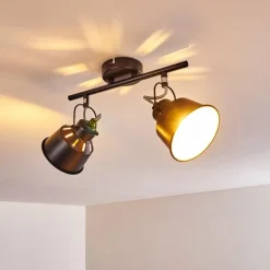 Lampes Industrielles-hofstein Plafonnier Safari Noir, 2 lumières