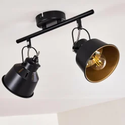 Lampes Industrielles-hofstein Plafonnier Safari Noir, 2 lumières