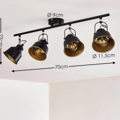 Lampes Industrielles-hofstein Plafonnier Safari Noir, 4 lumières