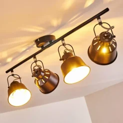 Lampes Industrielles-hofstein Plafonnier Safari Noir, 4 lumières