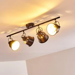 Lampes Industrielles-hofstein Plafonnier Safari Noir, 4 lumières