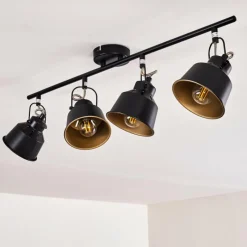 Lampes Industrielles-hofstein Plafonnier Safari Noir, 4 lumières