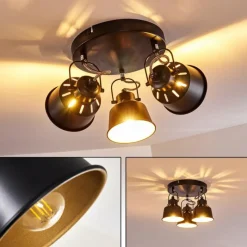 Lampes Dorées-hofstein Plafonnier Safari Noir, 3 lumières