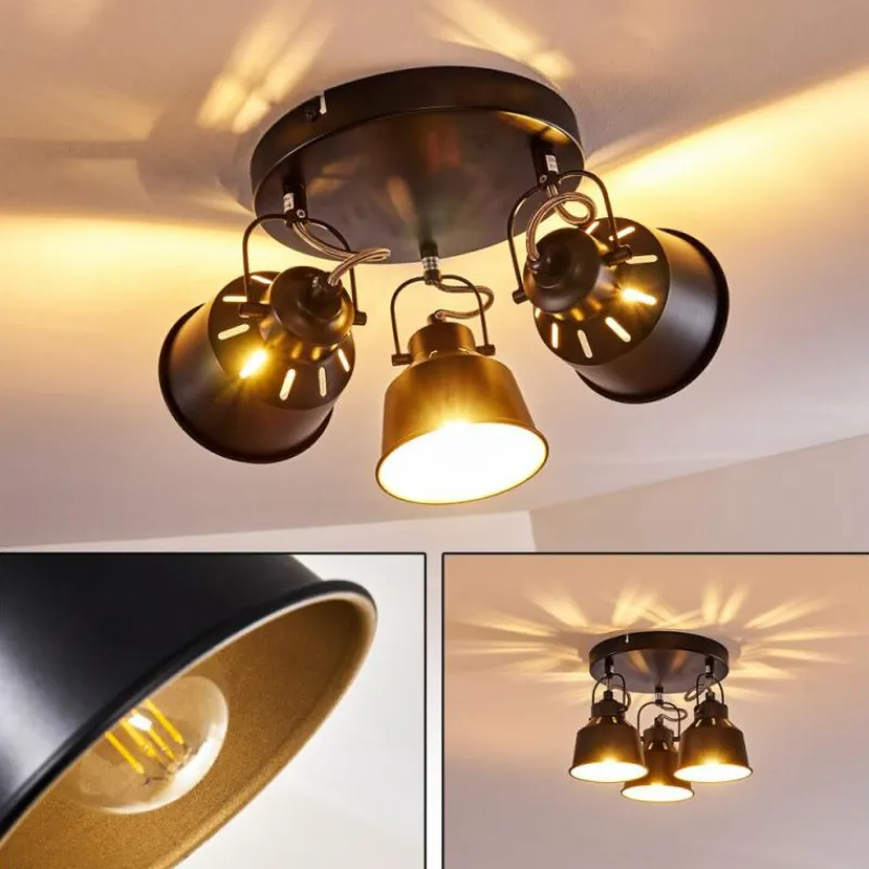 Lampes Dorées-hofstein Plafonnier Safari Noir, 3 lumières