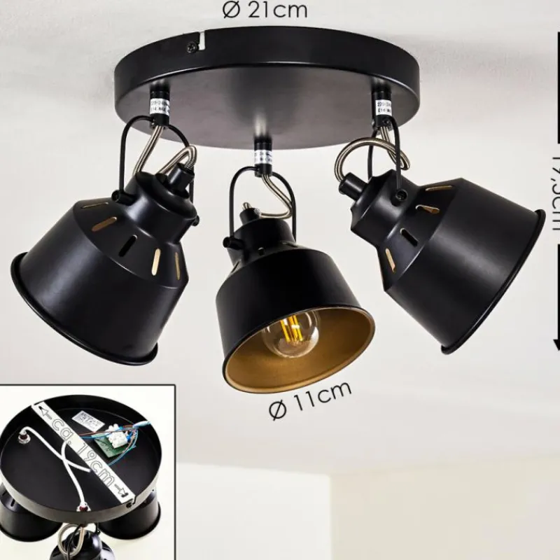 Lampes Dorées-hofstein Plafonnier Safari Noir, 3 lumières