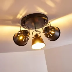 Lampes Dorées-hofstein Plafonnier Safari Noir, 3 lumières