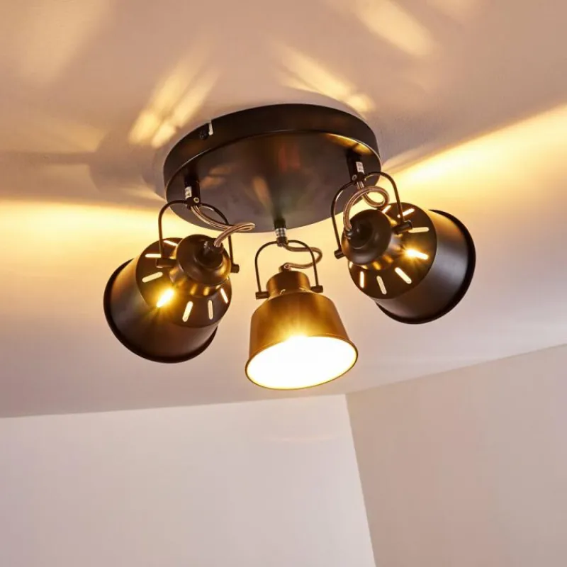 Lampes Dorées-hofstein Plafonnier Safari Noir, 3 lumières