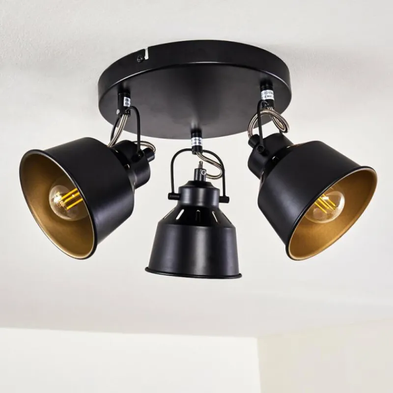 Lampes Dorées-hofstein Plafonnier Safari Noir, 3 lumières