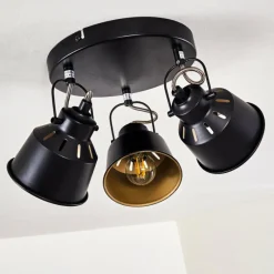 Lampes Dorées-hofstein Plafonnier Safari Noir, 3 lumières