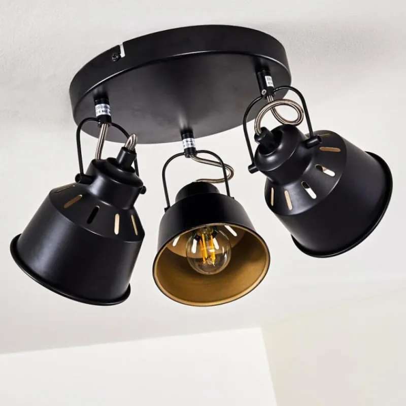 Lampes Dorées-hofstein Plafonnier Safari Noir, 3 lumières