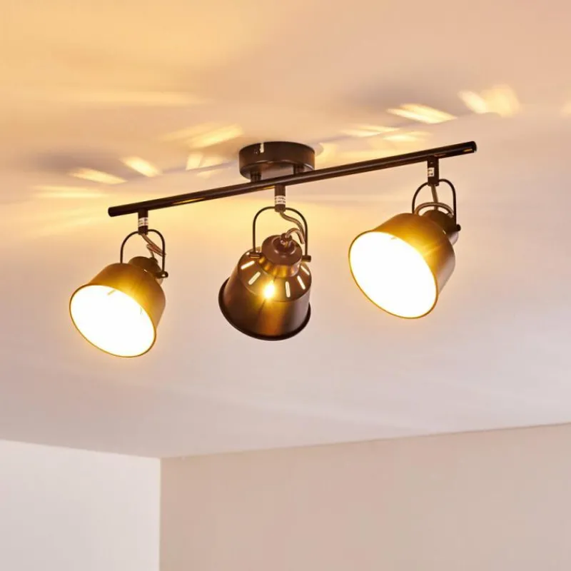 Lampes Dorées-hofstein Plafonnier Safari Noir doré, 3 lumières