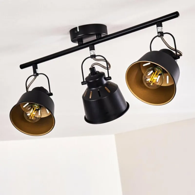 Lampes Dorées-hofstein Plafonnier Safari Noir doré, 3 lumières