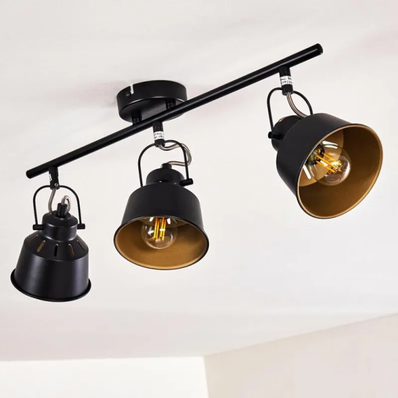 Lampes Dorées-hofstein Plafonnier Safari Noir doré, 3 lumières
