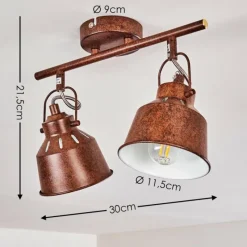 Lampes Industrielles-hofstein Plafonnier Safari Rouille, 2 lumières