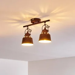 Lampes Industrielles-hofstein Plafonnier Safari Rouille, 2 lumières