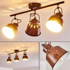 Lampes Industrielles-hofstein Plafonnier Safari Rouille, 3 lumières