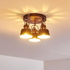 Lampes Industrielles-hofstein Plafonnier Safari Rouille, 3 lumières