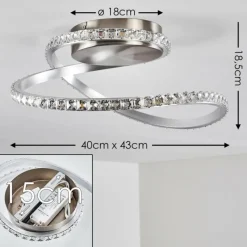 hofstein Plafonnier Saginaw LED Nickel mat, 1 lumière, Télécommandes, Changeur de couleurs