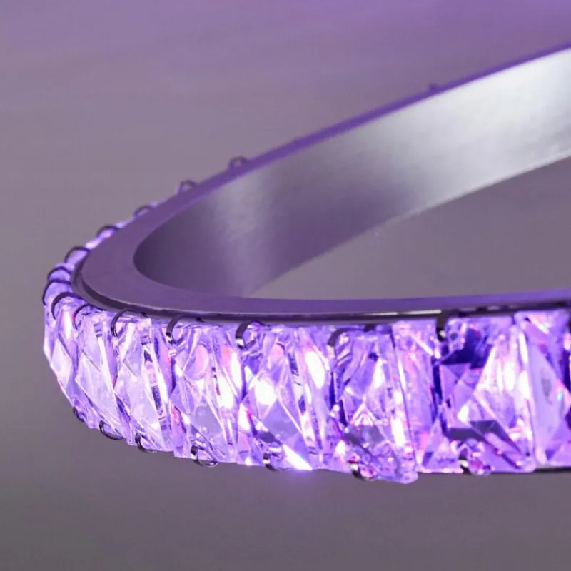 hofstein Plafonnier Saginaw LED Nickel mat, 1 lumière, Télécommandes, Changeur de couleurs