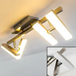 hofstein Plafonnier Sakami LED Nickel mat, 4 lumières