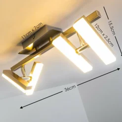 hofstein Plafonnier Sakami LED Nickel mat, 4 lumières