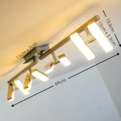 hofstein Plafonnier Sakami LED Nickel mat, 8 lumières* Éclairage Led