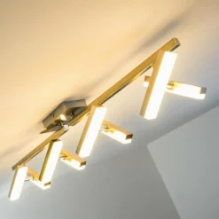 hofstein Plafonnier Sakami LED Nickel mat, 8 lumières* Éclairage Led