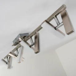 hofstein Plafonnier Sakami LED Nickel mat, 8 lumières* Éclairage Led