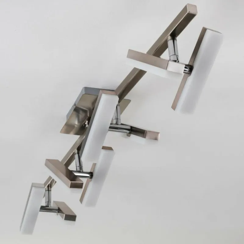 hofstein Plafonnier Sakami LED Nickel mat, 8 lumières* Éclairage Led