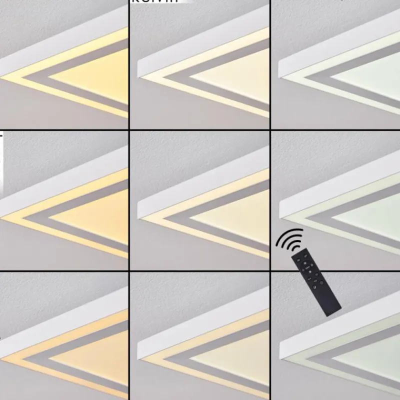 hofstein Plafonnier Salamo LED Blanc, 2 lumières, Télécommandes