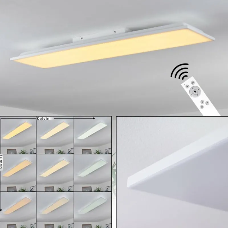 hofstein Plafonnier Salamo LED Blanc, 1 lumière, Télécommandes