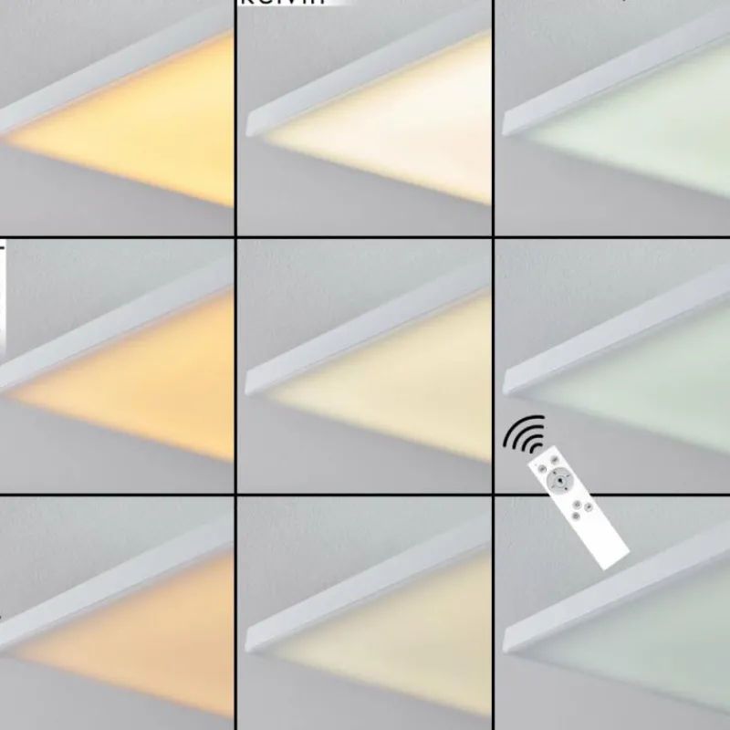 hofstein Plafonnier Salamo LED Blanc, 1 lumière, Télécommandes