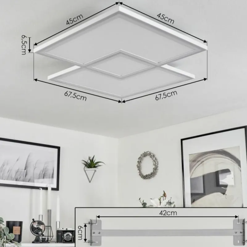 hofstein Plafonnier Salamo LED Blanc, 1 lumière, Télécommandes
