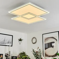 hofstein Plafonnier Salamo LED Blanc, 1 lumière, Télécommandes