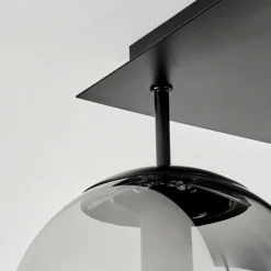 Suspension Verre Fumé-hofstein Plafonnier Salamonde Noir, 5 lumières