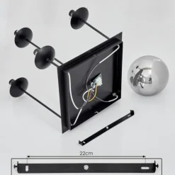 Suspension Verre Fumé-hofstein Plafonnier Salamonde Noir, 5 lumières