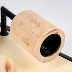 Lampes En Bois-hofstein Plafonnier Salla Bois clair, Noir, 3 lumières