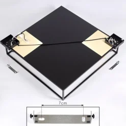 Lampes En Bois-hofstein Plafonnier Salla Bois clair, Noir, 5 lumières