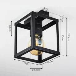 hofstein Plafonnier Salla Noir, 1 lumière