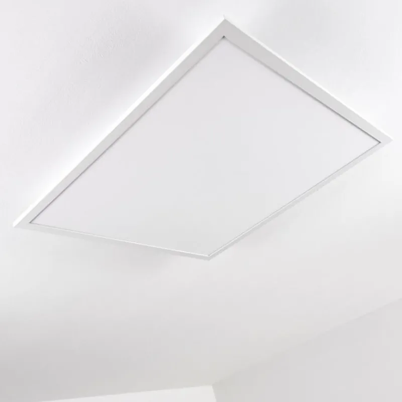 hofstein Plafonnier Salmi LED Aluminium, Blanc, 1 lumière, Télécommandes
