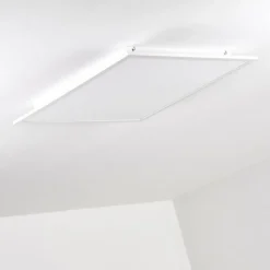 hofstein Plafonnier Salmi LED Aluminium, Blanc, 1 lumière, Télécommandes